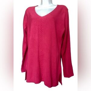 New! Pink V Neck Long Soft Comfy Sweater